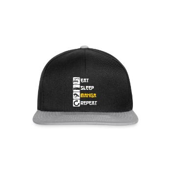 Eat Sleep Manga Repeat - Snapback Cap - black/grey - Front