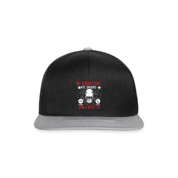 Mes baguettes appellent I Must Go - Funny Drumme - Casquette snapback - noir/gris - Devant