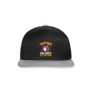 Jouer de la batterie et des tacos C’est pourquoi je suis ici - Drumme - Casquette snapback - noir/gris - Devant