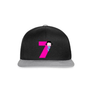 7 Year Birthday Mermaid Mermaid Gift - Snapback Cap - black/grey - Front