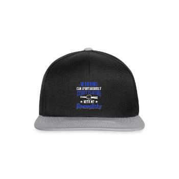 Warning Can Spontaneously Start Playing With My Dr - Snapback Cap - Schwarz/Grau - Vorne