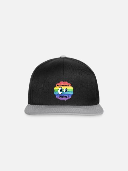 Wer ist der Mann in der Beziehung, Lesbian, CSD - Snapback Cap - Schwarz/Grau