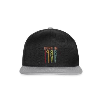 Born in 1988 vintage - Snapback Cap - Schwarz/Grau - Vorne