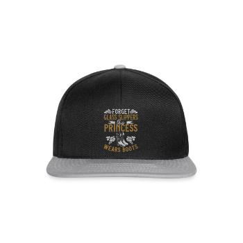 Forget Glass Slippers This Princess Wears Boots - Snapback Cap - Schwarz/Grau - Vorne