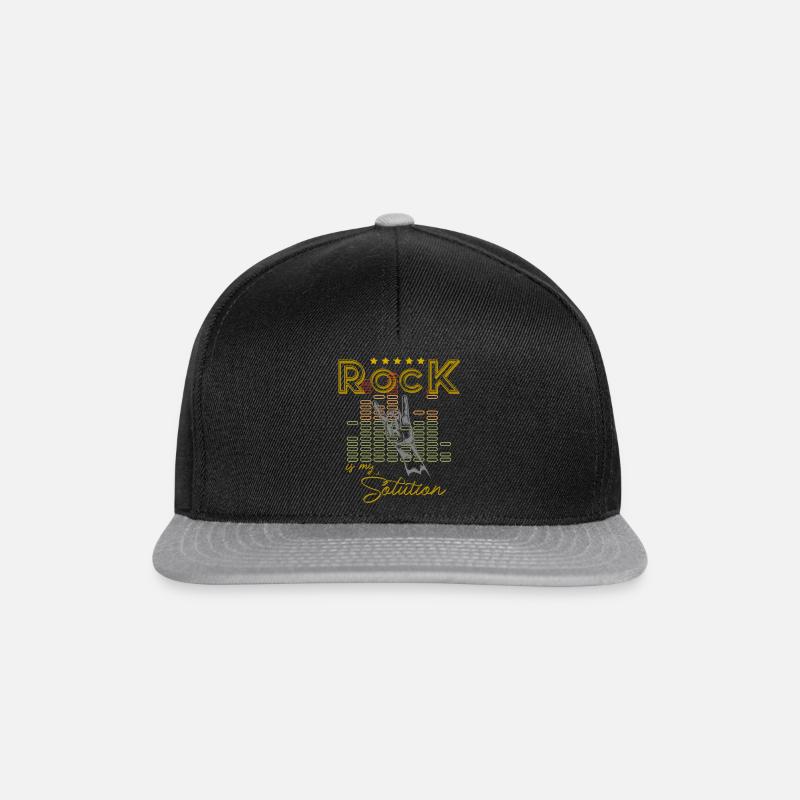Rock is my Solution! - Snapback Cap - Schwarz/Grau