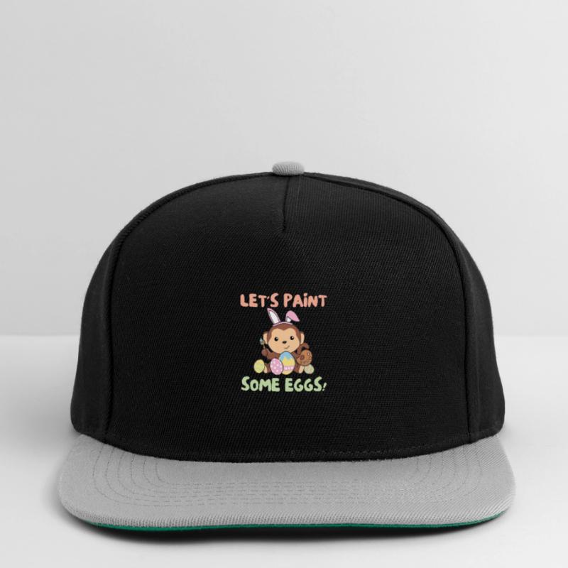 cute monkeys at Easter with Easter eggs monkey Snapback Cap