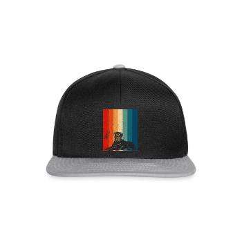Retro Distressed Rottweiler Lines - Snapback Cap - Schwarz/Grau - Vorne