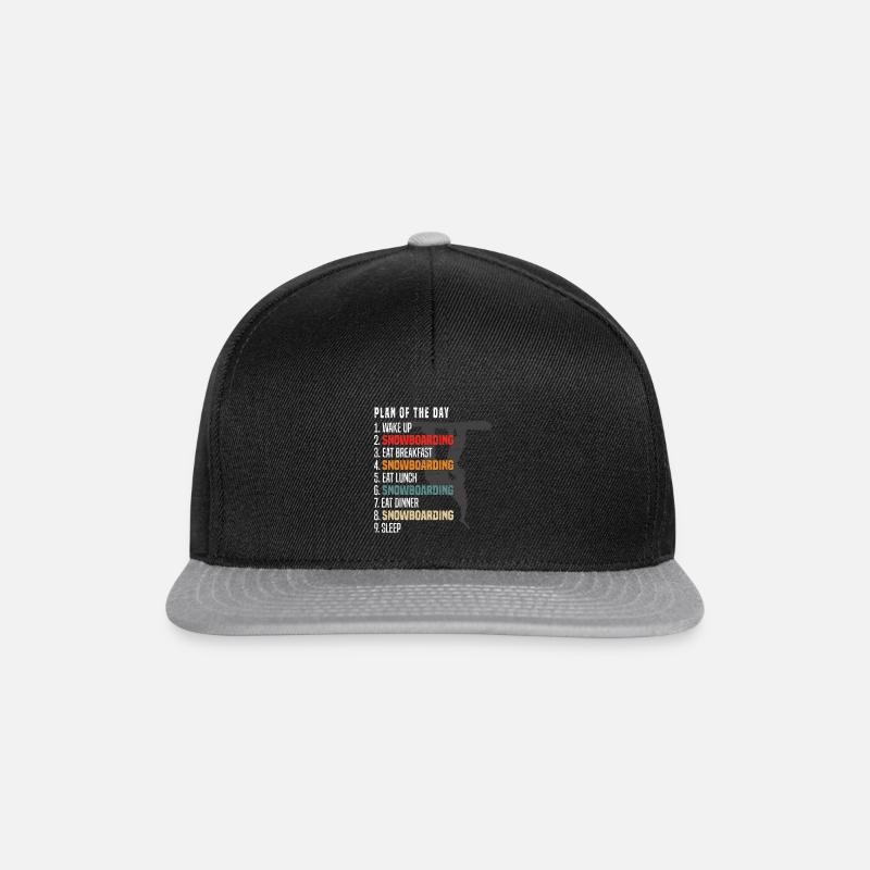 Plan de jour du snowboarder - Plan de snowboard du Da - Casquette snapback - noir/gris