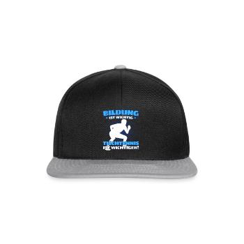 TISCHTENNIS IST WICHTIGER! Tischtennis Verein - Snapback Cap - Schwarz/Grau - Vorne
