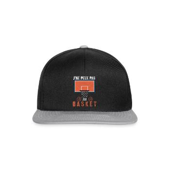 J'peux pas j'ai Basket-cadeau drôle - Casquette snapback - noir/gris - Devant