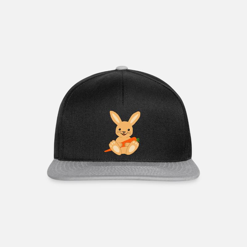 Kleiner Hase mit Möhre - Snapback Cap - Schwarz/Grau