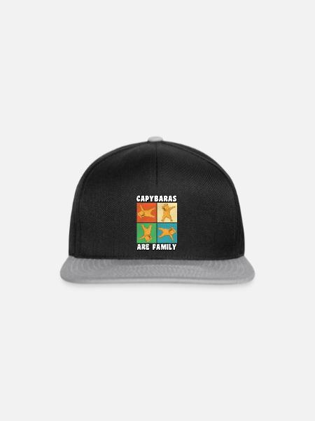 Capybaras sind Familie - Snapback Cap - Schwarz/Grau