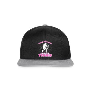 COOLE MÄCHEN SPIELEN TENNIS Lustiges - Snapback Cap - Schwarz/Grau - Vorne