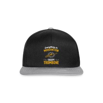 Tout avec modération sauf jouer du trombone M - Casquette snapback - noir/gris - Devant