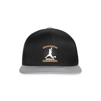 COOLE PAPAS SPIELEN HANDBALL Handballer - Snapback Cap - Schwarz/Grau - Vorne
