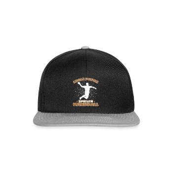 COOLE PAPAS SPIELEN HANDBALL Handballer - Snapback Cap - Schwarz/Grau - Vorne