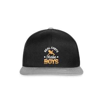Real Chef Make Boys Cooking Chef Tools Cooking Foo - Snapback Cap - Schwarz/Grau - Vorne