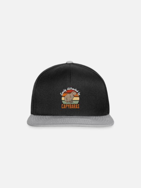 Capybara Nagetier - Snapback Cap - Schwarz/Grau