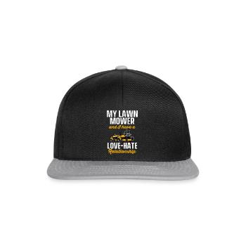Rasenmäher Mähen Landschaftsbau Landschaftsgärtner - Snapback Cap - Schwarz/Grau - Vorne
