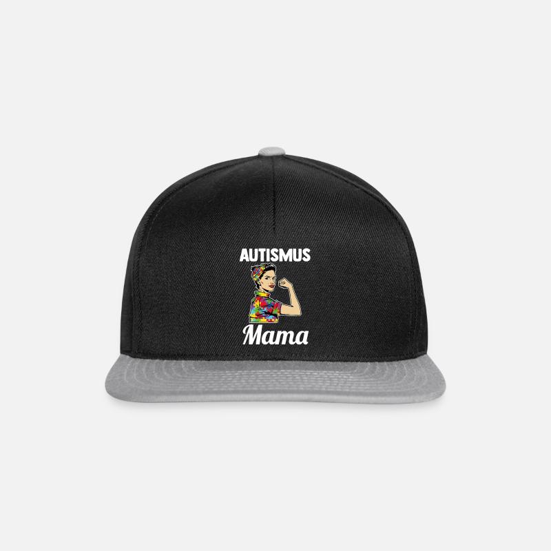 Autismus Mama Mutter Autist Autisten - Snapback Cap - Schwarz/Grau