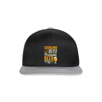La cuisine résout la plupart de mes problèmes La bière noie le - Casquette snapback - noir/gris - Devant