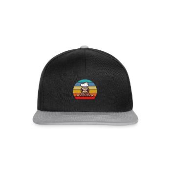 Sloth Cook Chef Hat Food & Sloth Lover Sloth Bake - Snapback Cap - Schwarz/Grau - Vorne
