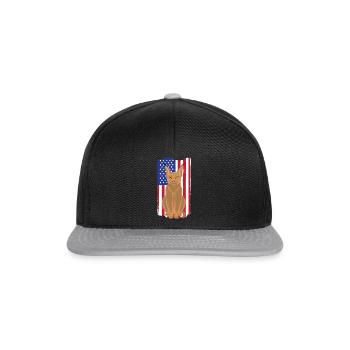 Big Floppa Caracal Cat Meme USA Flag Patriot - Casquette snapback - noir/gris - Devant