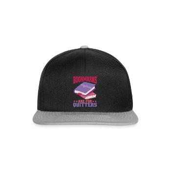 Bookmarks Are For Quitters 2 - Snapback Cap - Schwarz/Grau - Vorne
