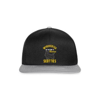 Scottish Terrier Scottie Hund - Snapback Cap - Schwarz/Grau - Vorne