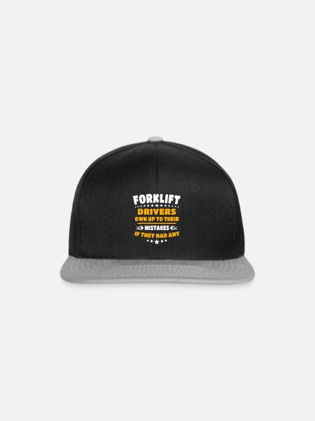 Stapler Gabelstapler - Snapback Cap - Schwarz/Grau