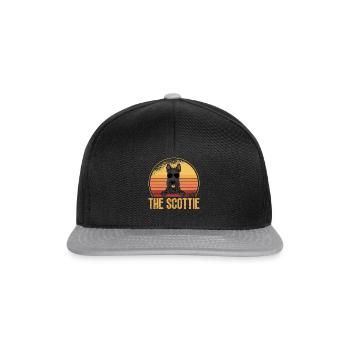 Scottish Terrier Scottie Hund - Snapback Cap - Schwarz/Grau - Vorne