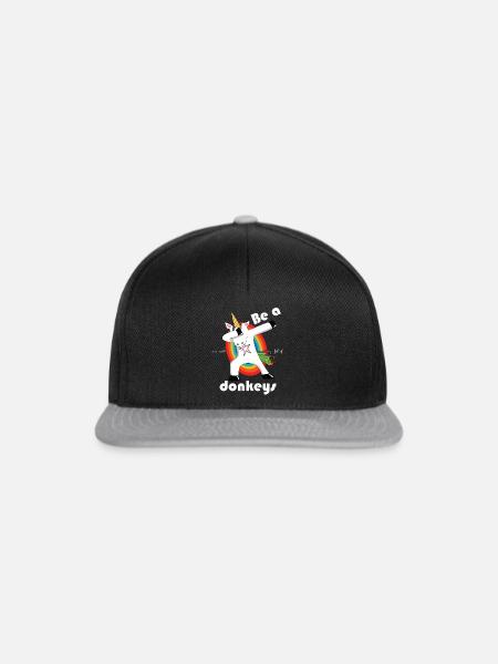 Be a unicorn in a world full of donkeys - dabbend - Snapback Cap - Schwarz/Grau
