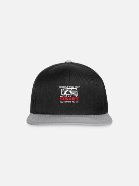 Fußballzubehör Geschenkidee Fußballfan - Snapback Cap - Schwarz/Grau