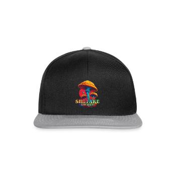 Shiitake Pilz Wald Pilz Shiitake Moral Vegan Umami - Snapback Cap - Schwarz/Grau - Vorne