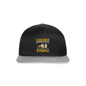 Collie à poil long Collie rugueux Chien - Casquette snapback - noir/gris - Devant