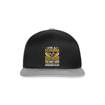 Plumber, Heating Engineer, Installer - Snapback Cap - black/grey - Front
