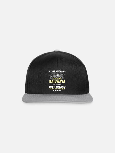 Gartenbahn Modellbahn Spur G - Snapback Cap - Schwarz/Grau