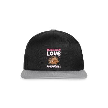 Porc-épic | Cadeau de porcs-épics - Casquette snapback - noir/gris - Devant