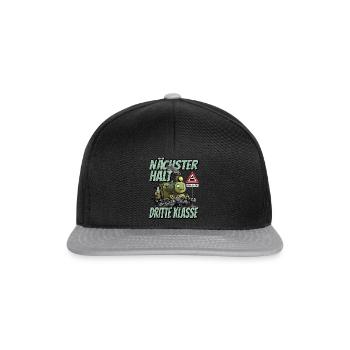 Nächster Halt Dritte Klasse - Grundschule Lok und - Snapback Cap - Schwarz/Grau - Vorne