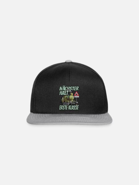 Nächster Halt Erste Klasse - Schulanfang Lok und - Snapback Cap - Schwarz/Grau