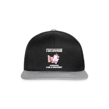 Unicorns are awesome, I am awesome - Snapback Cap - black/grey - Front