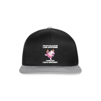 Unicorns are awesome, I am awesome - Snapback Cap - black/grey - Front