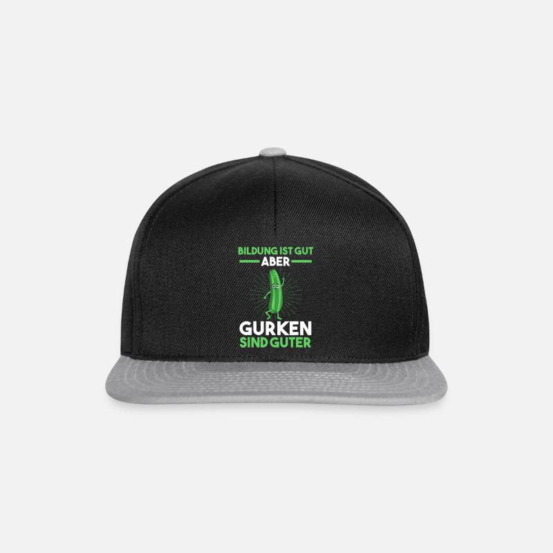Veganer Vegetarier Gemüsegarten Gurken - Snapback Cap - Schwarz/Grau