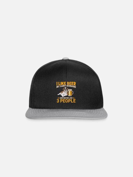 Bernhardiner St. Bernhardshund Hund - Snapback Cap - Schwarz/Grau