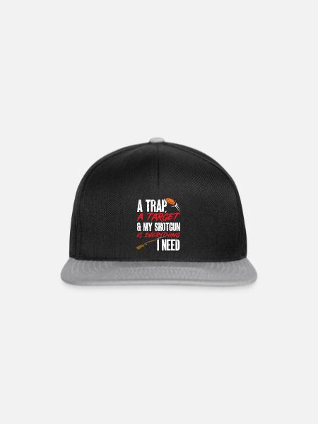 Trapschießen Skeet Tontaubenschießen - Snapback Cap - Schwarz/Grau