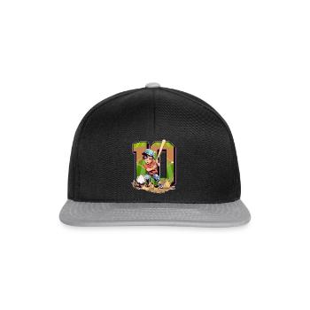 Baseball Birthday - 10 years old boy - 10. - Snapback Cap - black/grey - Front