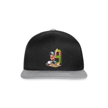 Anniversaire de baseball - garçon de 9 ans - 9. - Casquette snapback - noir/gris - Devant