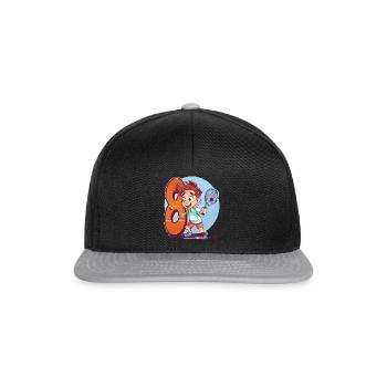 Tennis spieler Geburtstag - 8 Jahre Alter Junge - - Snapback Cap - Schwarz/Grau - Vorne