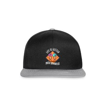 Life Is Better With Sprinkles - Snapback Cap - Schwarz/Grau - Vorne