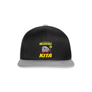 Nächste Haltestelle Kindergarten - Kids - Snapback Cap - Schwarz/Grau - Vorne
